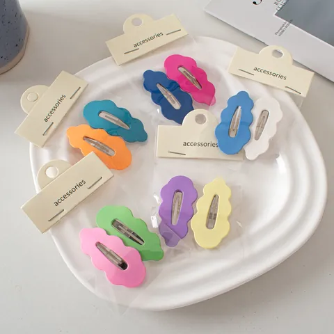 Fermaglio per Capelli a Onda Color Caramella Dolce Forma di Nuvola Opaca Clip BB per Frangetta Stile Coreano Accessori per Donna