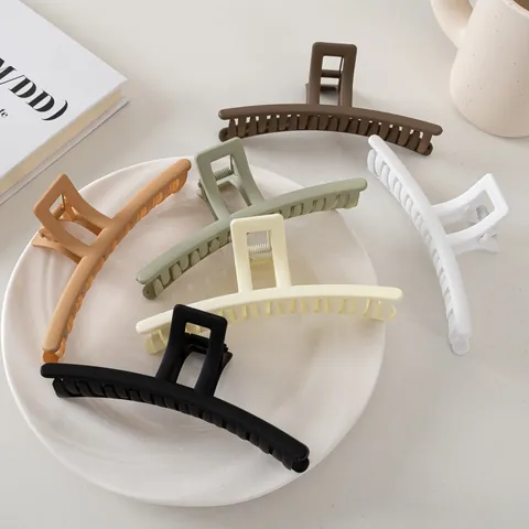 Pinza para el Cabello Mate Grande para Mujer Color Morandi Minimalista Elegante Pinzas de Tiburón Accesorios para Peinado