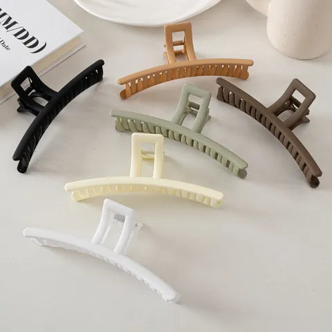 Pinza para el Cabello Mate Grande para Mujer Color Morandi Minimalista Elegante Pinzas de Tiburón Accesorios para Peinado