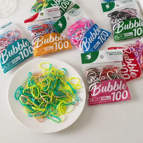 Women Girls Candy Colored Disposable Elastic Hair Ties High Stretch PU Hair Bands Colorful Hair Accessories
