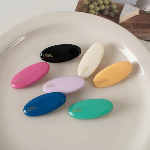 Pinzas para el Cabello de Colores Ovaladas de Estilo Francés Minimalistas de Plástico Pico de Pato para Mujer Accesorios