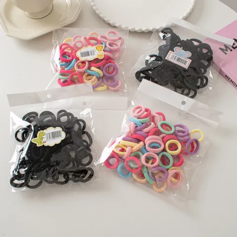 Mini Seamless High Elasticity Towel Hair Ties Kids Women Solid Black Macaron Multi Colored Hair Bands Daily Hair Accessories