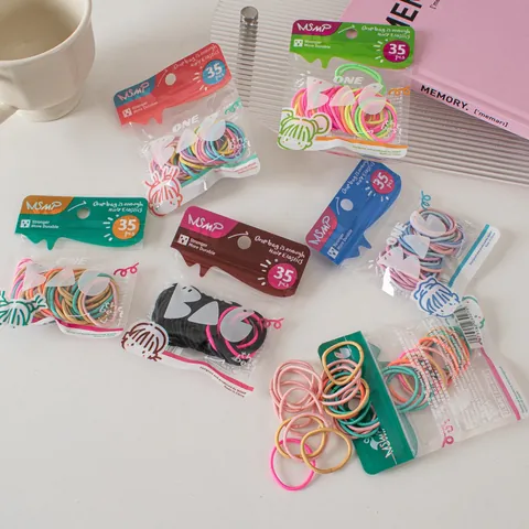 Elastici per Capelli ad Alta Elasticità Colore Macaron Per Donne Bambini Corda per Capelli Senza Cuciture Multicolore Gioielli