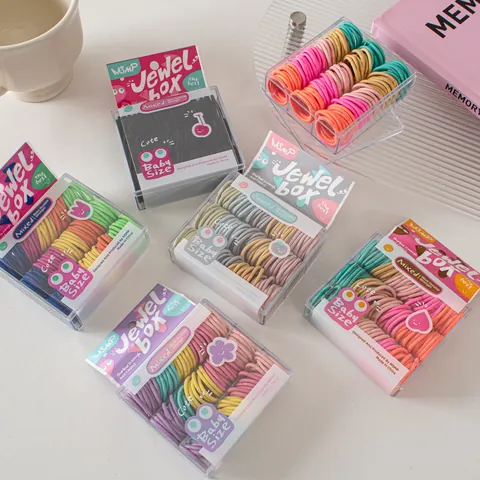 Toddler High Elasticity Hair Ties Sweet Macaron Colorful Small Elastic Fabric Hair Bands For Girls Kids Hair Accessories