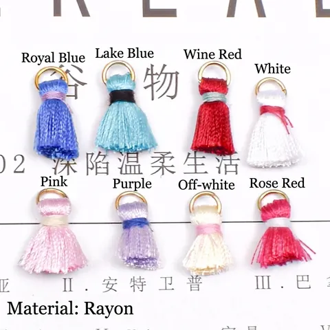 Mini Silk Tassel DIY Jewelry Making Accessories With Metal Ring Boho Ethnic Charms For Earrings Hair Rope Bracelet Keychain Decoration