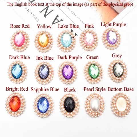Vintage Oval Rhinestone Gemstone Alloy DIY Jewelry Accessories Gold Plated Decorative Buckle For Hair Shoes Bags Craft Women