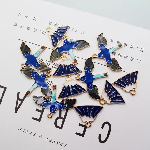 DIY Sieraden Maken Accessoires Emaille Legering Vogel Mount Fuji Sneeuwberg Bedeltjes Hangers Voor Armband Ketting Handwerk
