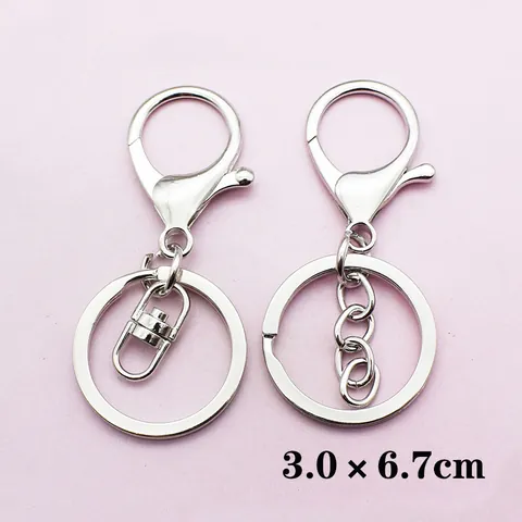 Portachiavi con Chiusura a Moschettone in Metallo DIY Con Anello Portachiavi in Lega di Zinco Galvanizzato per Gioielli