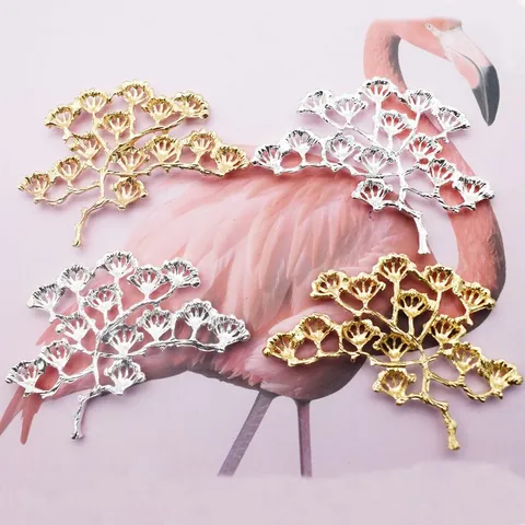 Accessori per la Creazione di Gioielli in Lega Vintage Foglia d'Albero DIY Materiale per Forcine Sposa Copricapo Tradizionale Cinese Oro Argento