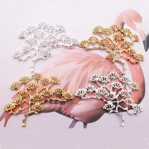 Accessori per la Creazione di Gioielli in Lega Vintage Foglia d'Albero DIY Materiale per Forcine Sposa Copricapo Tradizionale Cinese Oro Argento