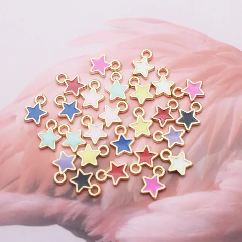 Minimalist Alloy Enamel Star Charms DIY Jewelry Making Accessories For Earrings Bracelet Necklace Pendants Pentagram Charm