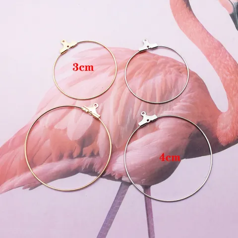 Accesorios para Pendientes de Aro Redondos de Aleación DIY Suministros de Joyería Para Pendientes Dijes Componentes Oro Plata Aros Geométricos