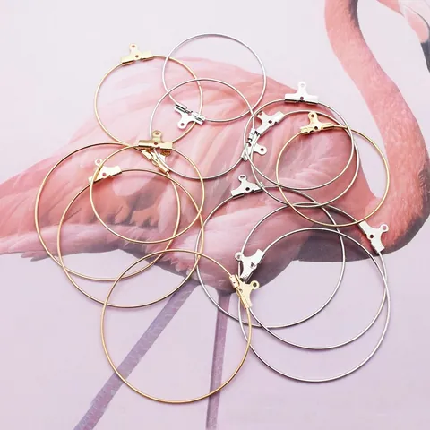 Accesorios para Pendientes de Aro Redondos de Aleación DIY Suministros de Joyería Para Pendientes Dijes Componentes Oro Plata Aros Geométricos