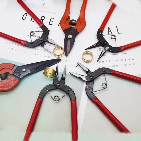 Handgefertigtes DIY Schmuckherstellungs Werkzeug Set Roter Rutschfester Griff Kohlenstoffstahl Zange Schere Zum Perlensticken Basteln Reparieren