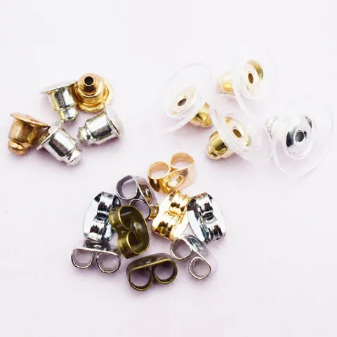Metal Alloy Plastic Earring Backs Replacements Butterfly Bullet Disc Shapes For DIY Jewelry Making Handmade Earring Stoppers Accessories