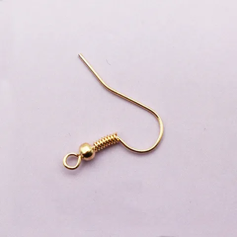 DIY Earring Hooks With Beads And Springs Metal Jewelry Making Accessories Silver Gold Rose Gold Earring Hooks Components