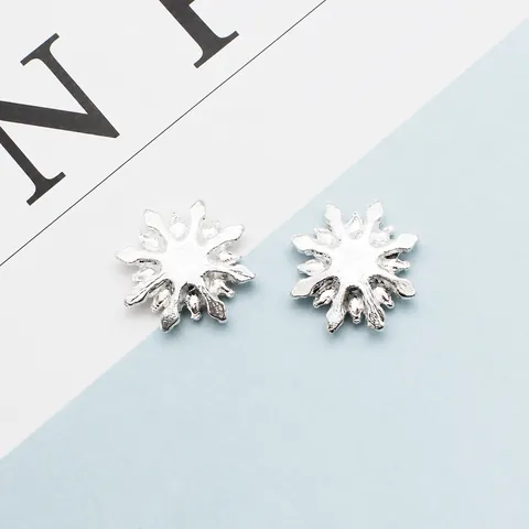 Alloy Snowflake Rhinestone Pearl DIY Jewelry Charms Elegant Flower Decorative Accessories For Hair Clips Making Gold Silver