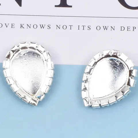 Elegant Alloy Water Drop Rhinestone Button DIY Jewelry Making Accessory For Bridal Headwear Hair Decoration Wedding Craft Women Gift