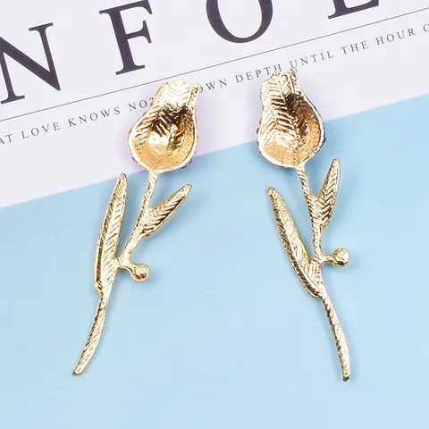 Elegant Tulip Rhinestone Alloy Charm With Imitation Artificial Pearl DIY Jewelry Making Accessory For Phone Case Brooch Decoration