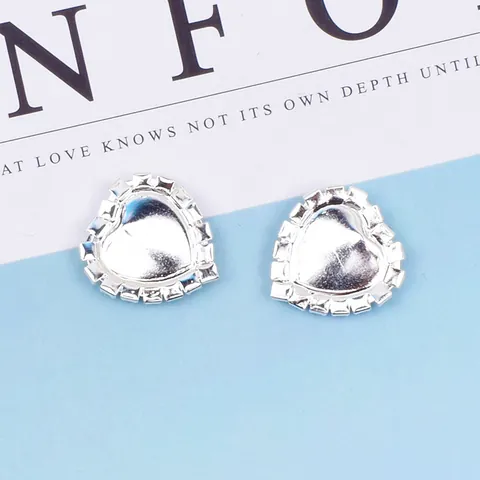 Heart Shape Rhinestone Alloy Jewelry Accessories For DIY Bridal Hair Ornament Handmade Decoration Craft Flower Plate Button
