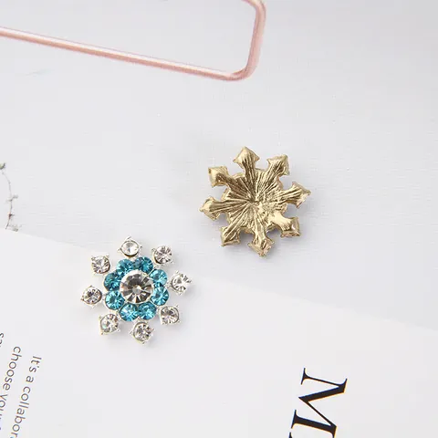Alloy Rhinestone Snowflake Charms DIY Jewelry Making Material For Hair Accessories Phone Case Wedding Party Decoration