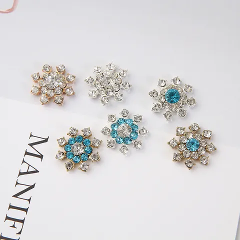 Alloy Rhinestone Snowflake Charms DIY Jewelry Making Material For Hair Accessories Phone Case Wedding Party Decoration