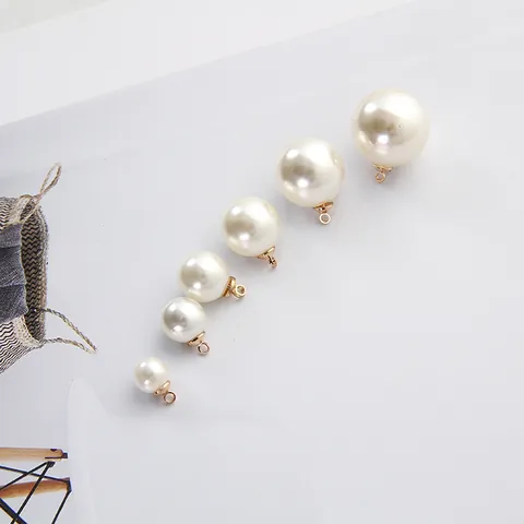 Korean Style Imitation Pearl Pendants With Gold Silver Alloy Caps For DIY Earring Bracelet Hair Jewelry Making Charms