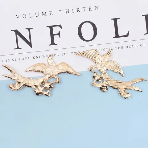 Vintage Enamel Bird Swallow Charms Gold Alloy Flower Pendants For DIY Bridal Wedding Hair Jewelry Accessories Crafting Material