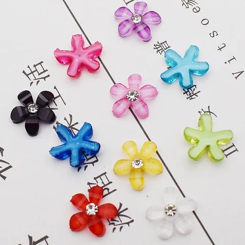 Hars Bloem DIY Charms Met Strass Voor Telefoonhoesje Nagelkunst Decoratie Veelkleurige Florale Sieradenonderdelen Voor Vrouwen