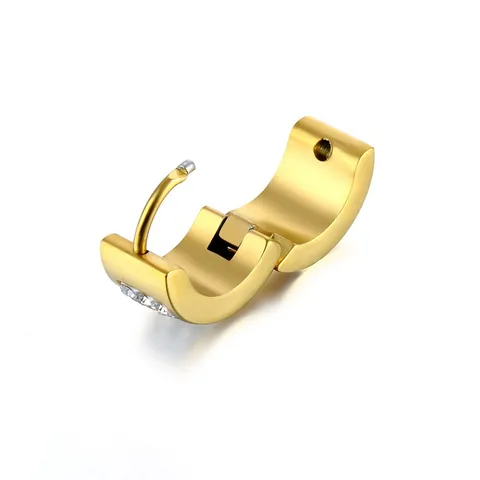 316L Edelstahl Huggie Creolen Mit Mehrreihigen Zirkonia Polierte Medizinische Piercing Schmuck Für Herren Damen