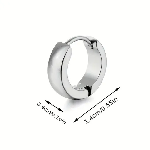 316L Stainless Steel Hoop Earrings High Polished Hinged Huggie Earrings Unisex Minimalist Punk Style Ear Buckle Jewelry Gift