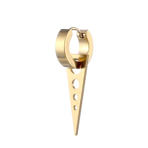 Punk Stainless Steel Hollow Triangle Drop Earrings For Men Women Geometric Dangle Hoop Ear Buckle Unisex Hip Hop Jewelry