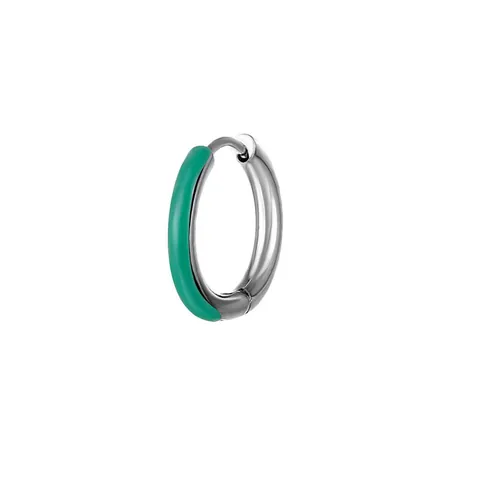 Hip Hop 316L Stainless Steel Huggie Hoop Earrings For Men Women Round Two Tone Oil Dripping Enamel Punk Jewelry Gift