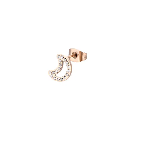 316L Stainless Steel Zirconia Moon Star Heart Stud Earrings Minimalist Nose Bone Piercing For Women Men Daily Jewelry