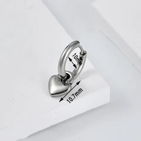 Mode Herz Creolen 316L Edelstahl Gold Silber Plattiert Kleine Herz Anhänger Ohrringe Minimalistischer Schmuck Für Damen