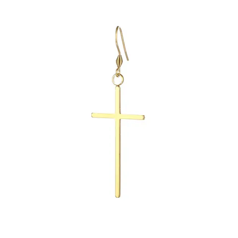 Punk Cross Dangle Earrings 316L Stainless Steel Hip Hop Long Drop Ear Jewelry For Men Women Gothic Style Jewelry Accessory