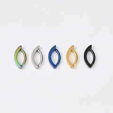 316L Stainless Steel Hinged Segment Ring Minimalist Belly Button Ring Piercing Jewelry For Men Women Gold Black Multicolor