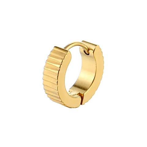 Punk Stainless Steel Gear Huggie Hoop Earrings Hip Hop Industrial Texture Ear Buckle Men Women Fashion Jewelry Earring