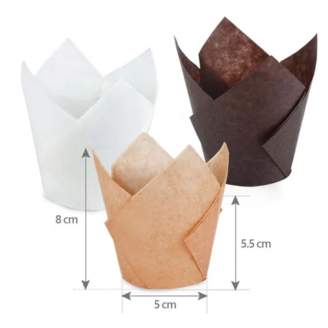 Vetvrij Papier Tulpen Cupcake Vormpjes Hittebestendige Muffin Bakvormen Voor Bruiloft Feest Dessert DIY Taart Decoratie