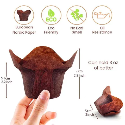 Tulpen Cupcake Vormpjes Vetvrij Papier Bakvormpjes Lotus Vorm Muffin Wikkels Hittebestendig Voor Bruiloft Verjaardag Feest