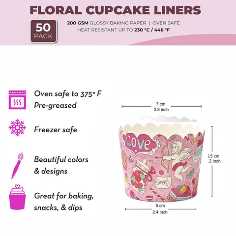 Wegwerp Vetvrije Cupcake Vormpjes Hittebestendige Houtpulp Papier Muffinvormpjes Golvende Rand Cake Bakvormpjes Voor Huisfeest Decoratie