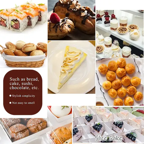 Disposable Pastry Sandwich Swiss Roll Cake Box With Transparent Lid Kraft Coated Paper Bakery Packaging Box For Dessert Bread