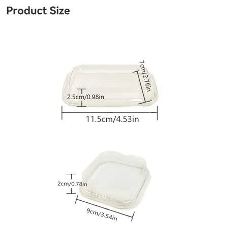 Transparent Food Grade Polypropylene Baking Cup Lids Square Rectangular Rolled Rim Clear Plastic Cake Packaging Cover Lid Bakery