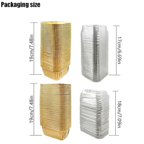 Disposable Rectangular Square Baking Paper Cups PET Coated Heat Resistant Oil Proof Muffin Cupcake Liners For Home Bakery