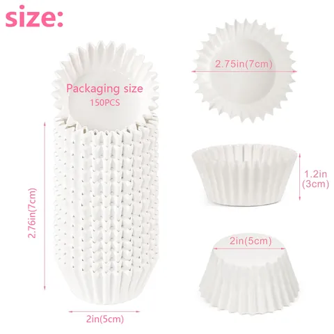Weiße Verdickte Beschichtete Papier Cupcake Förmchen Ölbeständig Hitzebeständig Backförmchen Für Muffin Kuchen