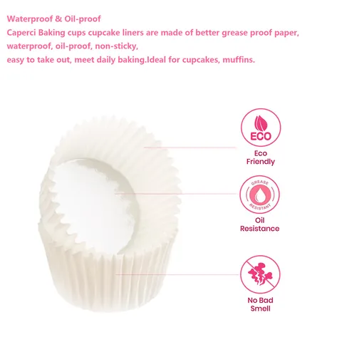 White Thickened Coated Paper Cupcake Liners Oil-Proof High Temperature Resistant Tasting Cups For Baking Muffin Cake