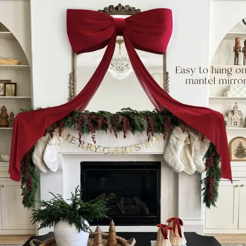 Große Samt Weihnachtsschleife Dekoration Luxus Übergröße Weihnachtsbaumspitze Schleife Mit Langen Bändern Für Weihnachtsfeier Haus Kamin Fenster Girlande Hochzeit Ornamente