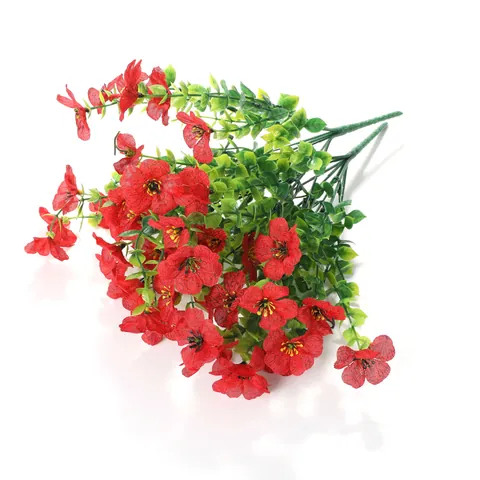 Künstlicher Seiden-Gänseblümchen-Strauß Gefälschte Eukalyptuspflanzen Für Haus-Hochzeits-Garten-Außendekoration Violette Blumenanordnung Handgefertigtes Florales Dekor