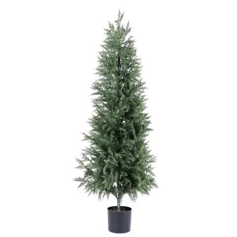 Artificial Cypress Norfolk Pine Potted Tree Faux Evergreen Simulation Green Plant For Indoor Home Office Decoration Christmas Desktop Ornament