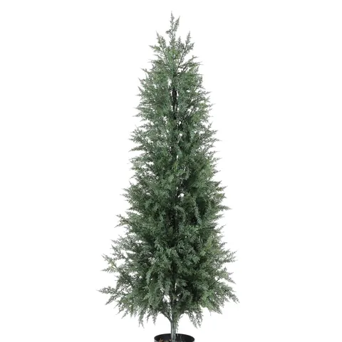 Artificial Cypress Norfolk Pine Potted Tree Faux Evergreen Simulation Green Plant For Indoor Home Office Decoration Christmas Desktop Ornament